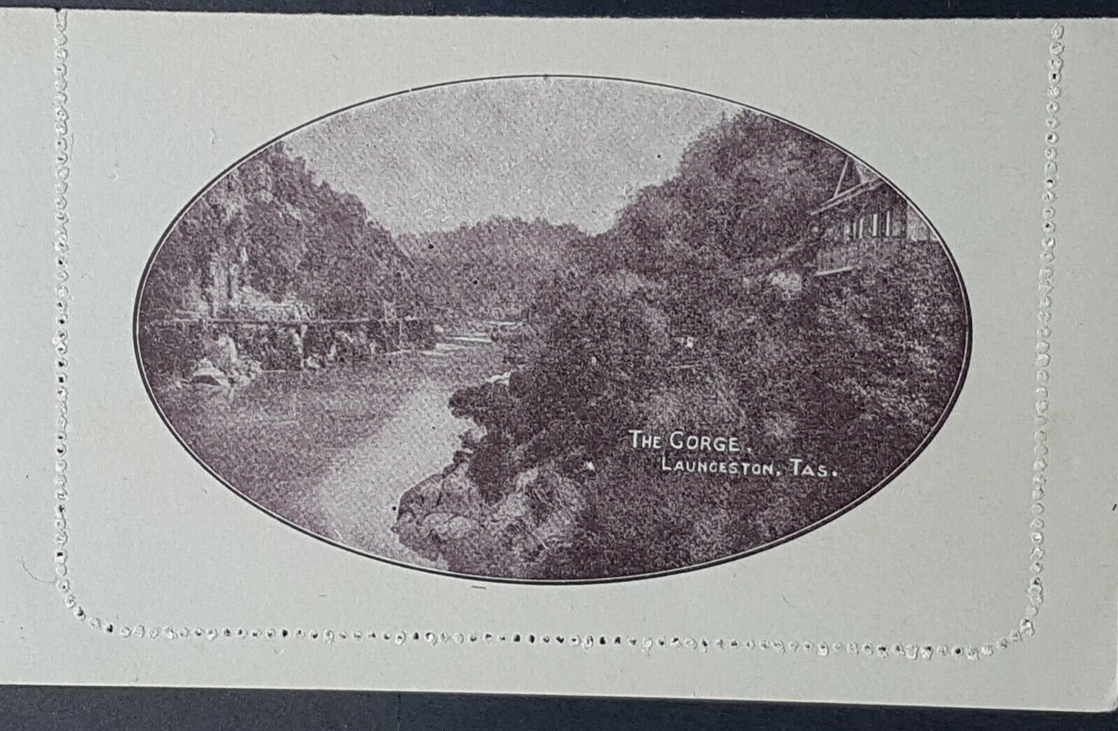 Australia Letter card 1d Kangaroo The Gorge Tasmania LC 14.55 d mint