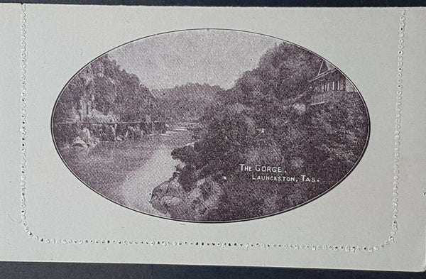 Australia Letter card 1d Kangaroo The Gorge Tasmania LC 14.55 d mint
