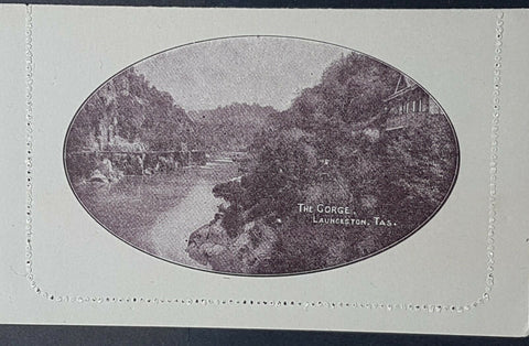 Australia Letter card 1d Kangaroo The Gorge Tasmania LC 14.55 d mint
