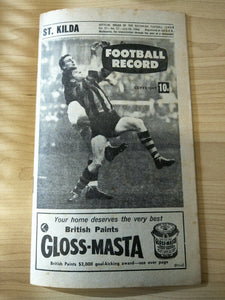 VFL 1968 July 20 Football Record St Kilda v Collingwood