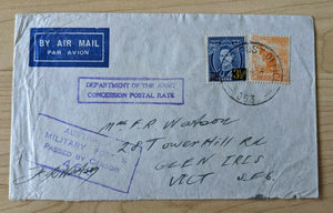 Australian Military Forces Passed By Censor Cover with Concession Postal Rate