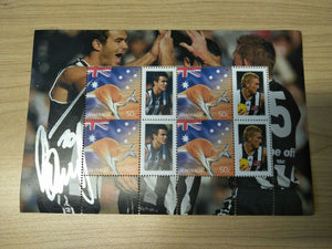 Collingwood Football Club 50c Stamp Sheet Signed By Chris Tarrant