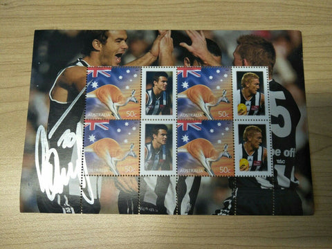 Collingwood Football Club 50c Stamp Sheet Signed By Chris Tarrant