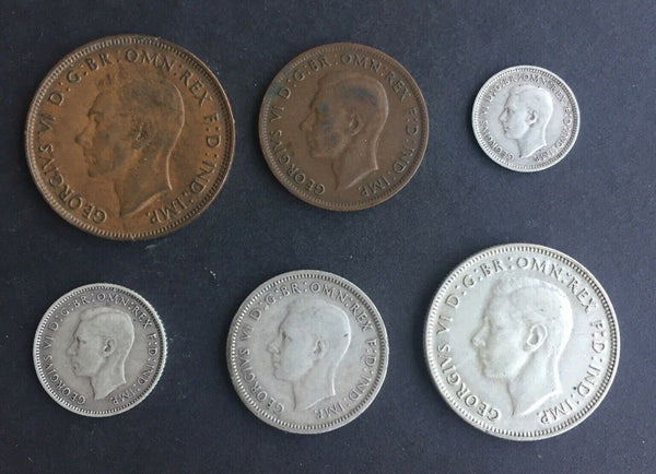 Australia 1943 Pre Decimal 6 Coin Set  IDEAL BIRTHDAY GIFT