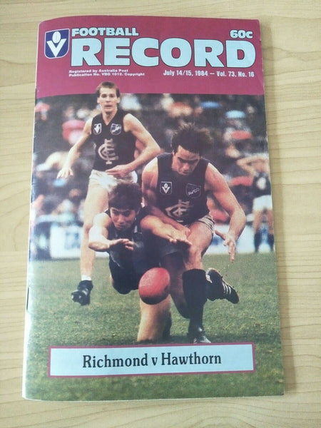 VFL 1984 July 14-15 Football Record Richmond v Hawthorn