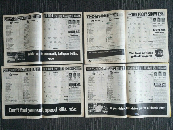 Lot Of 1996 AFL Football Records Collingwood Games x 21