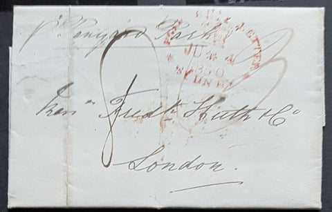NSW Pre stamp ship letter Sydney Ju 4 1850 to London 15 Oc 1850