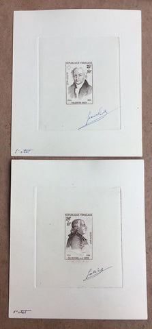 France 1959 Red Cross Fund Set. 1st State Artist Signed Die Proof SG1448/9