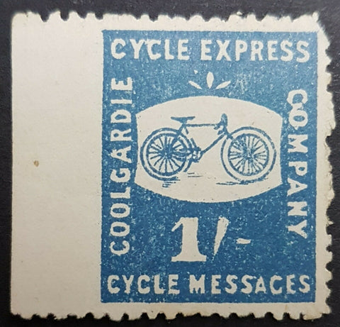 WA Western Australia Australian States Goldfields cycle mail local stamps with imperf error, fault