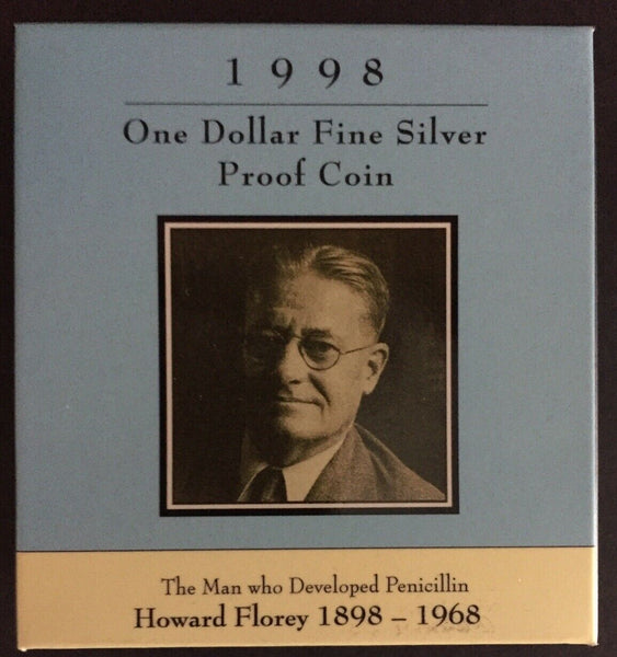 1998 Howard Florey $1 Silver  Proof Coin