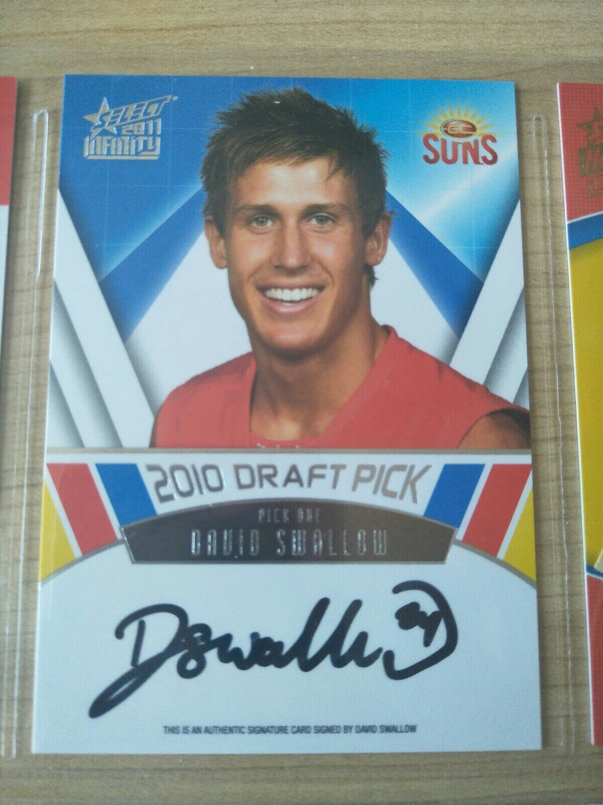 2011 Select Infinity Draft Pick Signature Card David Swallow Gold Coast