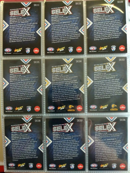 2018 AFL Select Footy Stars SELEX cards x111 FULL COMPLETE SET ALL TEAMS