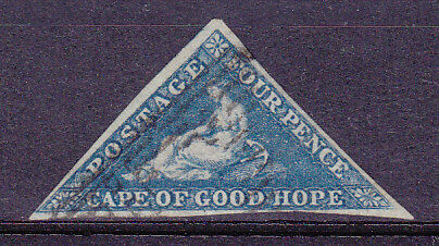 Cape of Good Hope SG 19 4d deep blue Triangle Used Stamp
