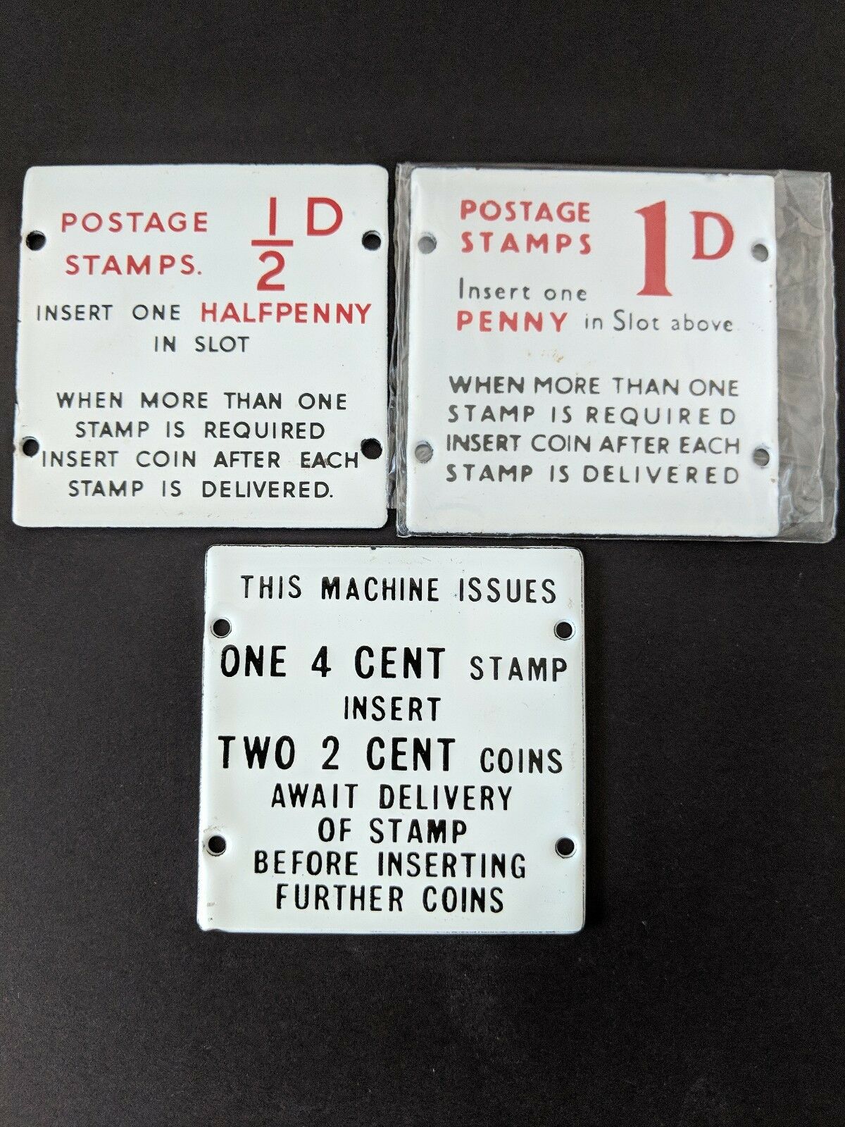 Australia 3 Coil machine Postage Stamp Plates ½d, 1d, 2d Interesting Rarely Seen