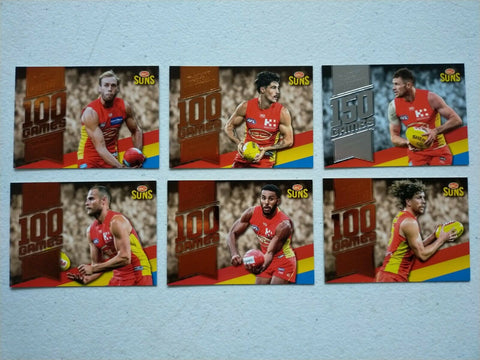 2020 Select Footy Stars Milestones GC Suns Team Set x 6 Cards