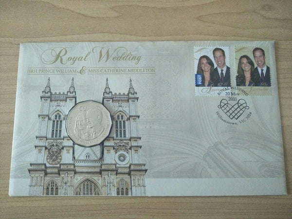 2011 Australian 50c Royal Wedding PNC 1st Day Issue