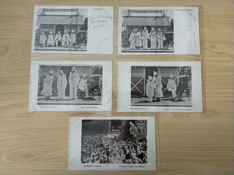 GB Great Britain pre 1914 set of 5 postcards of The English Pierrots