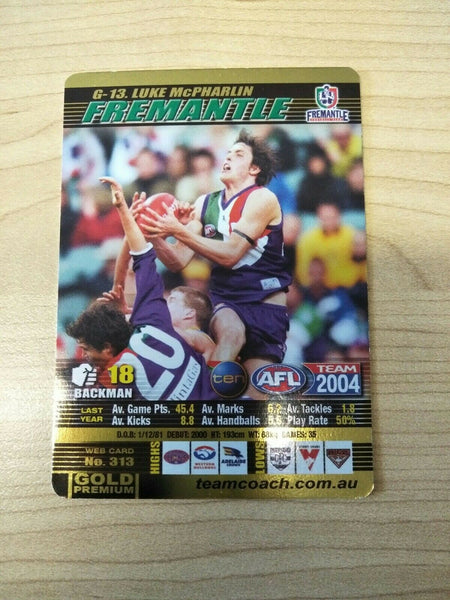 2004 Teamcoach Gold Premium Prize Card Luke McPharlin Fremantle