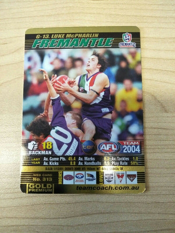 2004 Teamcoach Gold Premium Prize Card Luke McPharlin Fremantle