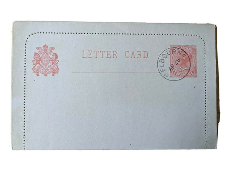 Victoria Australian States Postal stationery Letter Card LC9 Pearls on Side mint