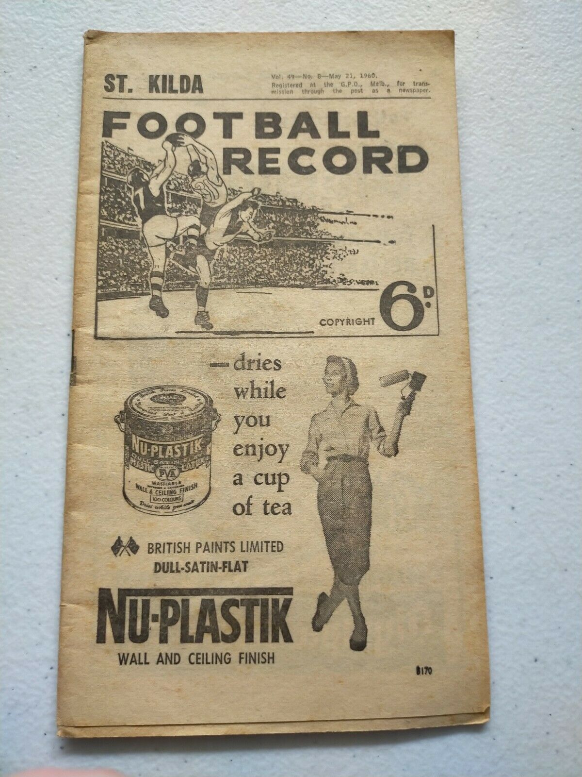 VFL 1960 May 21 Football Record St Kilda v Collingwood