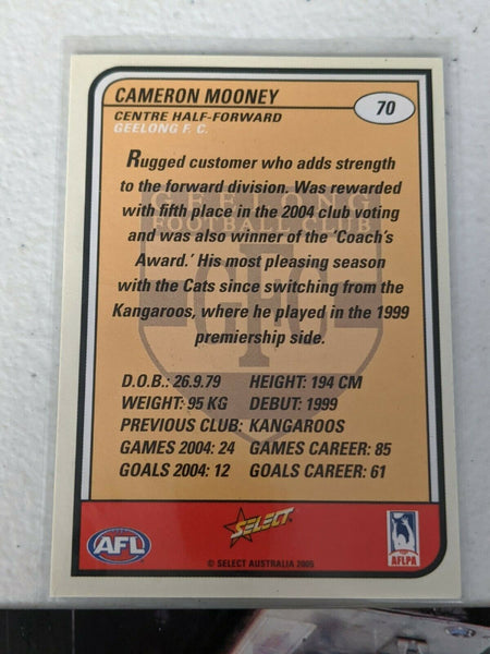 AFL Select Tradition Cameron Mooney Hand Signed Card & Premiership Picture