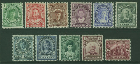 Newfoundland Canada 1911 KGV Coronation SG 117/27 Set of 11 MLH