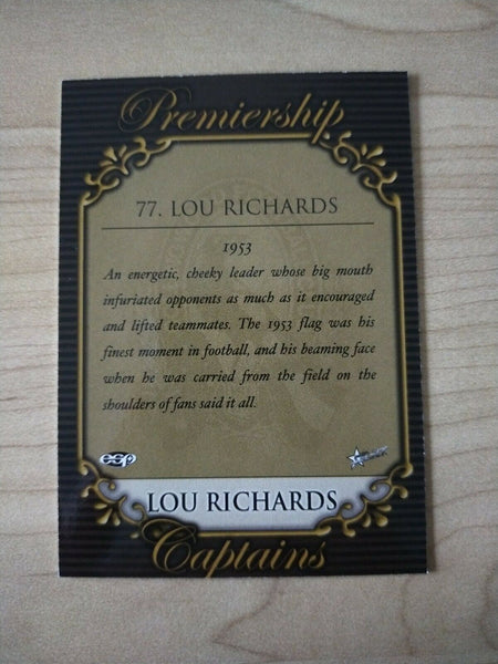 Select ESP Official AFL Collingwood Team Of The Century Lou Richards (77)