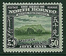 North Borneo Malayan States SG 314 50c scene optd Specimen. Mint unhinged Stamp