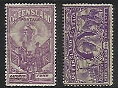 Queensland SG 264a/264b Boer War Charity set flags horses faults Mint Unhinged