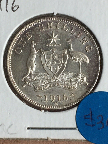 AUSTRALIAN : 1916 Shilling Unc