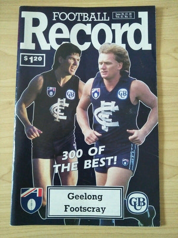 AFL 1992 June 26,27,28 Football Record Geelong v Footscray