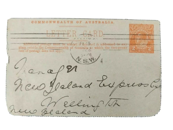 Australia Letter card postal stationery 2d KGV Carting Far North LC48 -29 camels