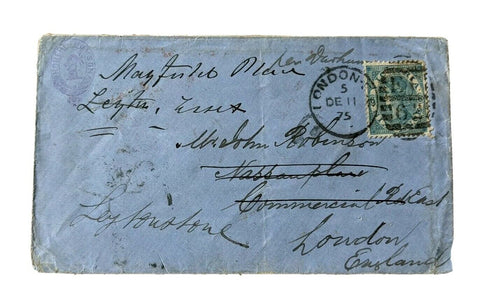 Victoria Australian States 1875 6d blue on Cover per Durham to London GB