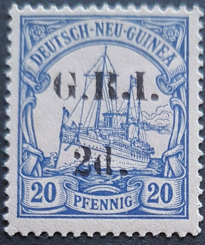 2d GRI on 20pf German New Guinea  SG 19 Mint