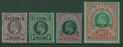 Natal South Africa SG165/71 6d, 1/-, 2/6,10/- King Edward VII optd Specimen  MLH