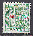 Cook Islands Pacific Islands New Zealand SG 123b £3 green arms MLH