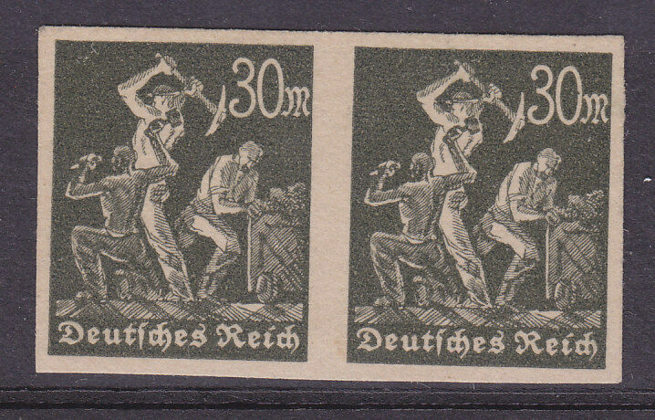 Germany SG  254 1923 30m olive Michel 243 Proof pair