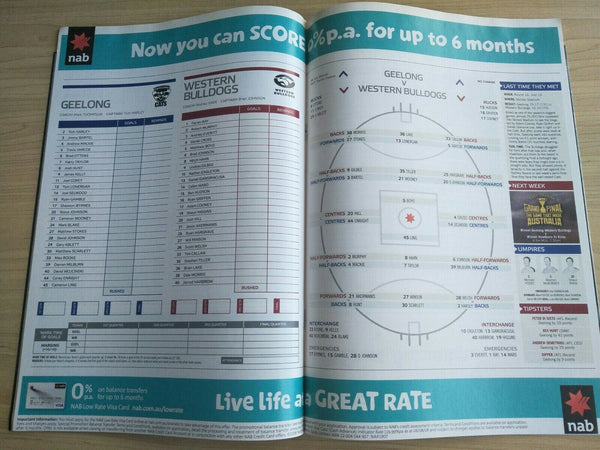 2008 First Preliminary Final Football Record Geelong v Western Bulldogs