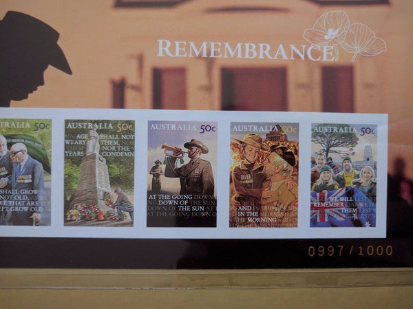 2008 AUSTRALIA LEST WE FORGET STAMP AND COIN FOLDER LIMITED EDITION 0997/1000