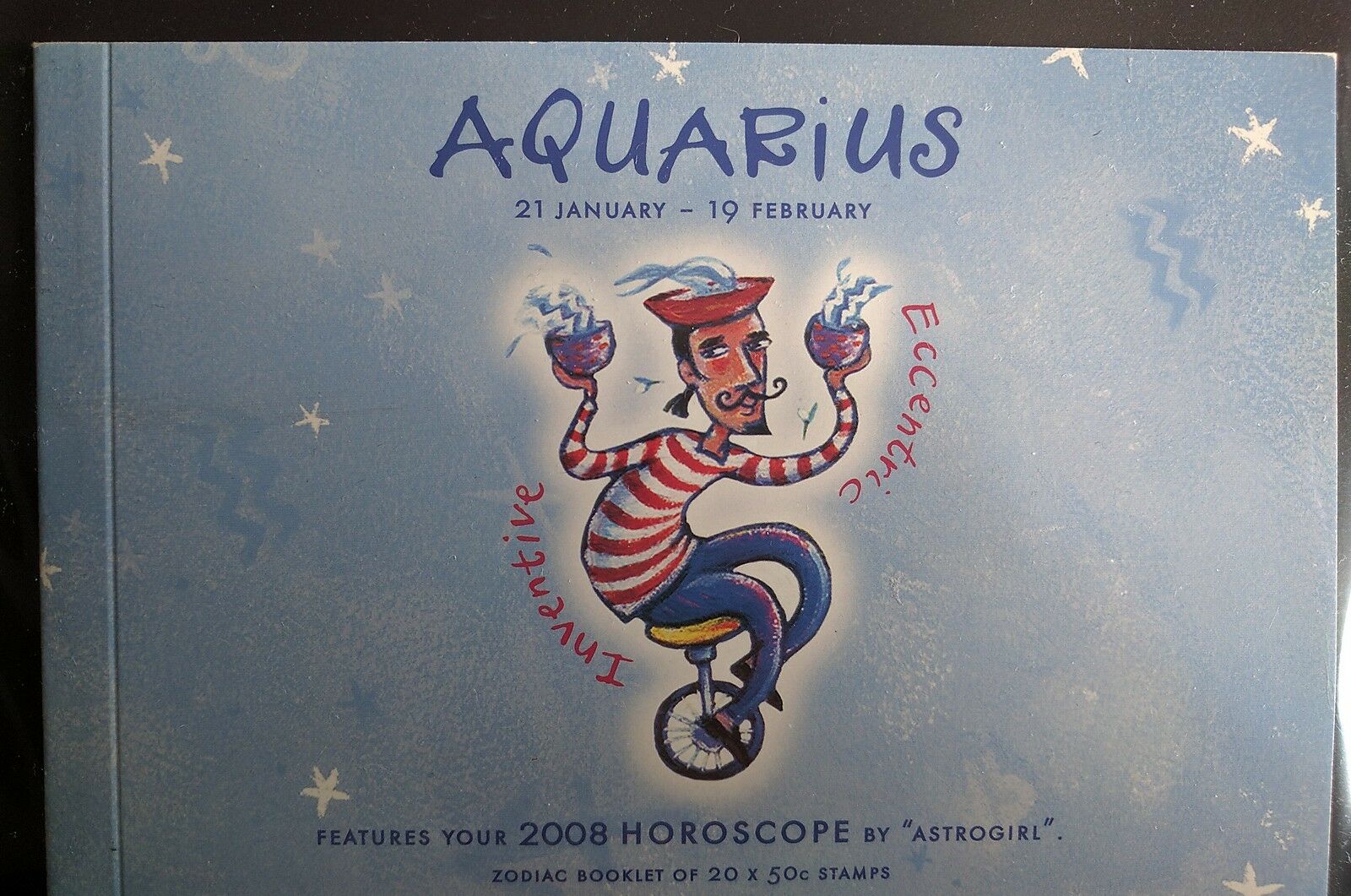 Australia Zodiac Aquarius Prestige Booklet Issued 2007 PB143 cycling