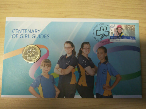 2010 Australian $1 Centenary Of Girl Guides PNC 1st Day Issue