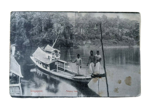 Thailand Postcard Singapore Straits Settlements Pahang River Sent NSW Australia