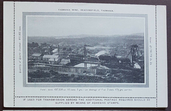Tasmania Australian States 2d Scenic Letter Card Tasmania Mine Beaconsfield M,