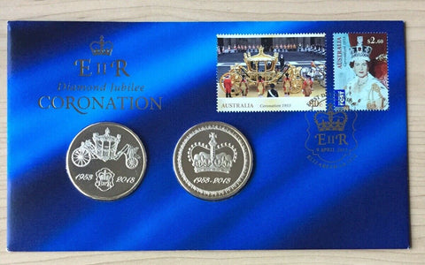2013 Queen Elizabeth Coronation Anniversary Medallion PNC 1st Day Issue