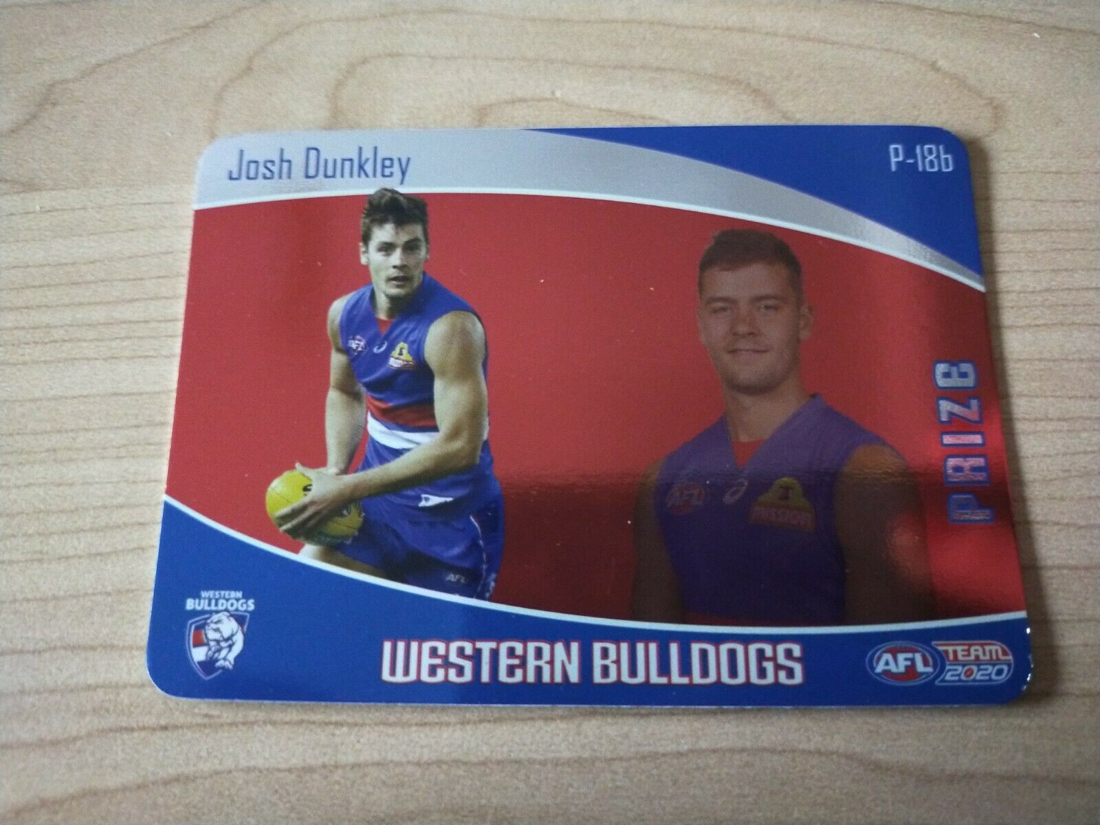 2020 Teamcoach Prize Football Card Josh Dunkley Western Bulldogs P-18b