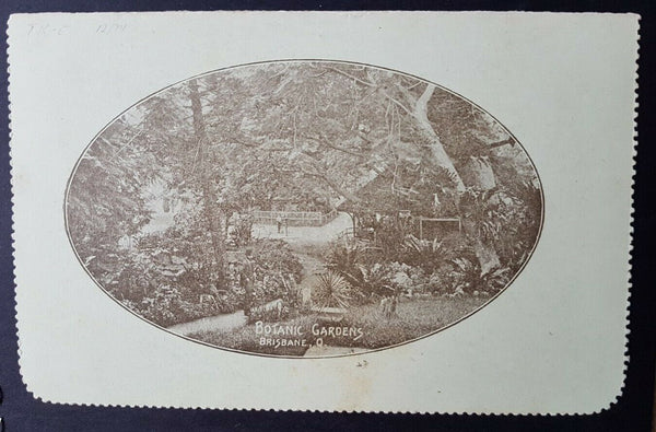Australia Letter Card 1d full face KGV Botanic Gardens Brisbane Qld LC 1-14