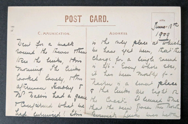 Golf June 14th 1909 View of Cruden Bay Hotel from Golf Course