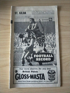 VFL 1968 June 22 Football Record St Kilda v Carlton