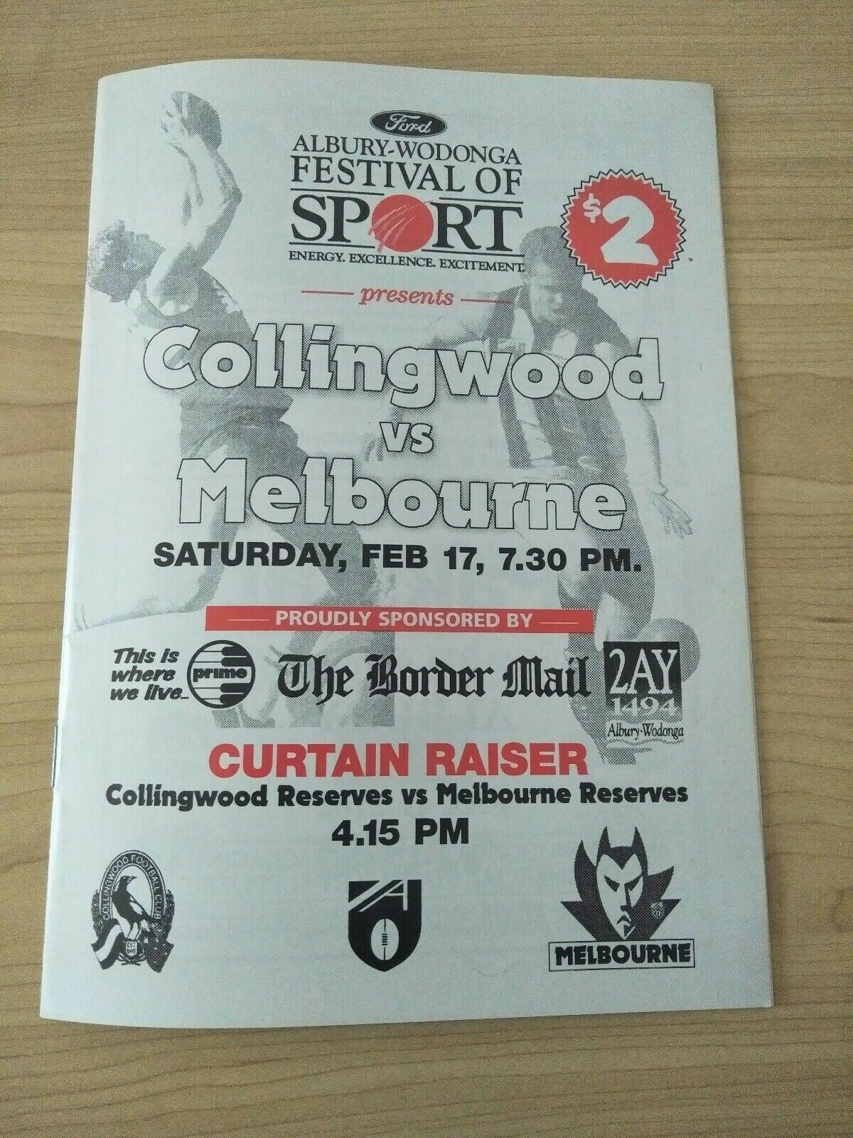 1996 Albury-Wodonga Festival Of Sport Collingwood v Melbourne Football Record